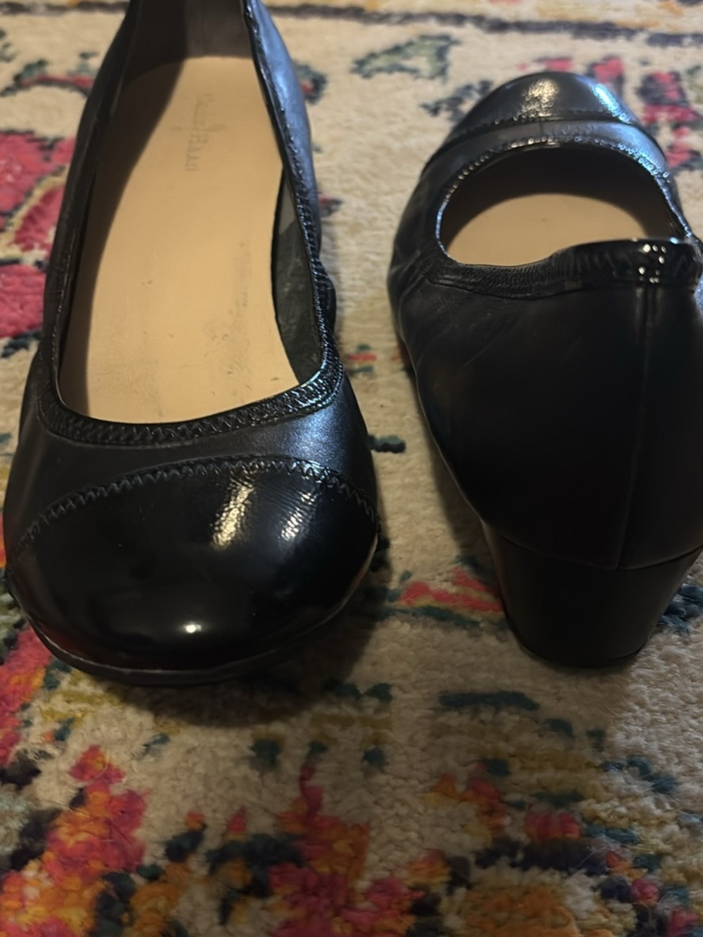 Cole Haan Black Leather Wedge Ballet Flats